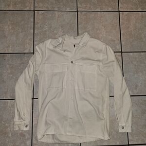 Cream Button-Up Shirt, XL, Zara